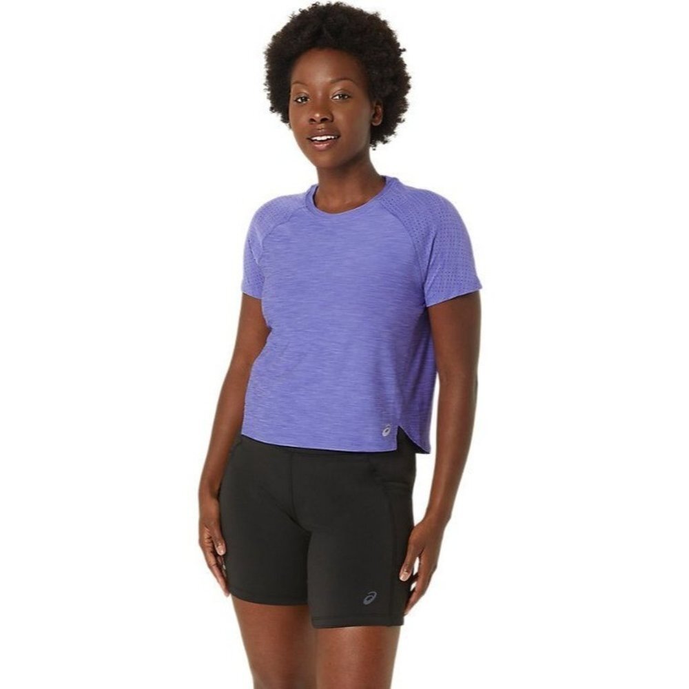 Asics Women's PR Lyte Run Short Sleeve 2.0 in Blue Violet Spacedye - Size 2XL